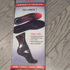 Men's Orthotic Insoles - Size 12-14.5 Shoe Black and Red - New